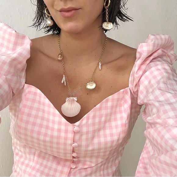 Nika Tang Tops - Nika Tang Raina Top in Pink Gingham